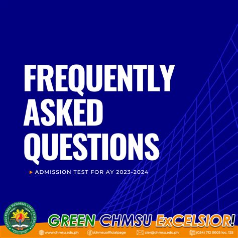 FAQs about the CHMSU Admission Test for AY 2023 .